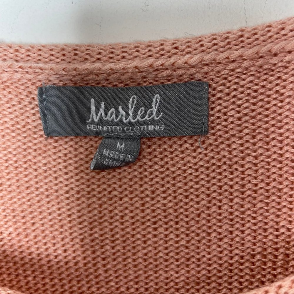 Marled Reunited Clothing Women's Size M Hello Summer Knit Sweater Coral Peach - Picture 5 of 12